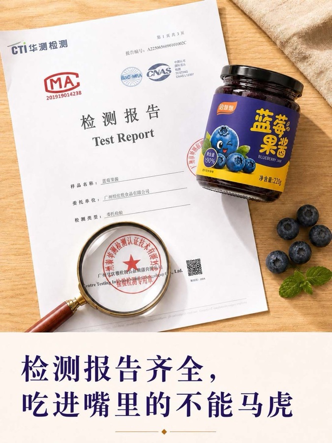洽飘飘果酱 CTI 华测检测报告